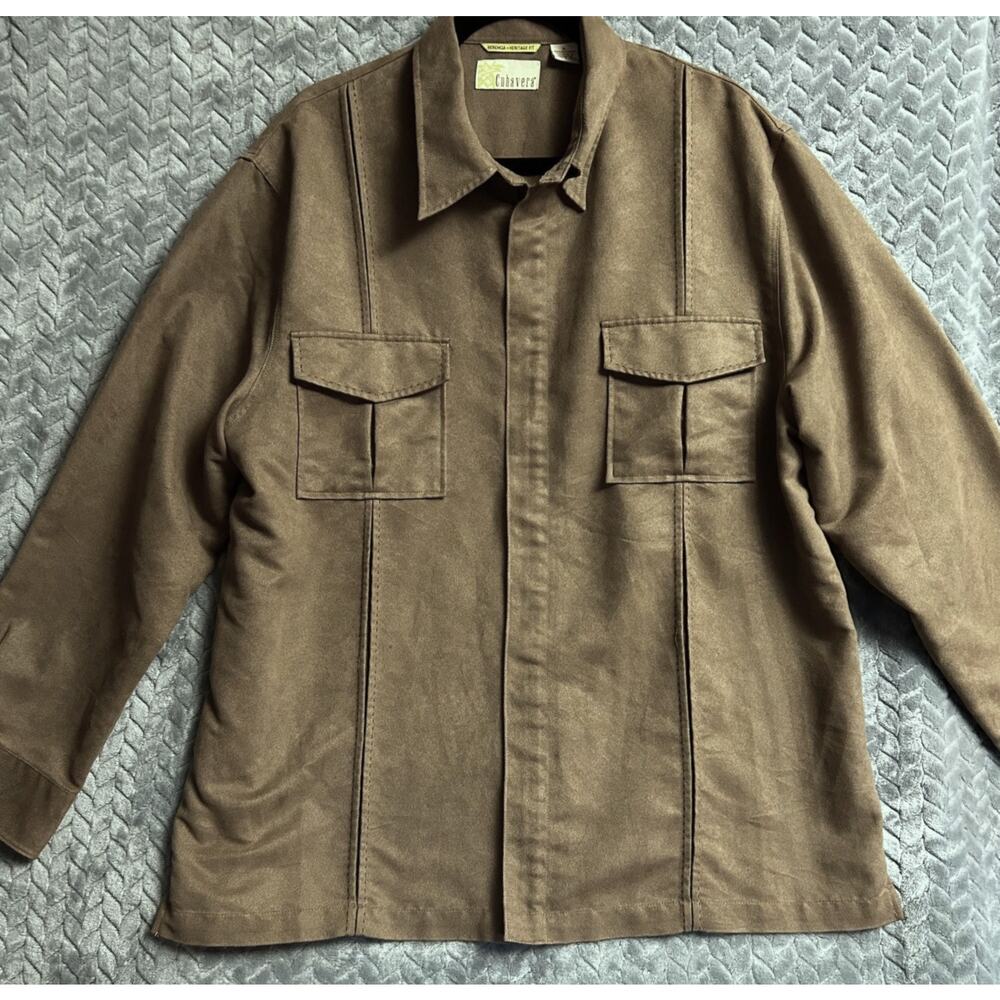 CUBAVERA Mens Suede Feel Shirt/Jacket size XL Luxe Casual Old Money Dadcore